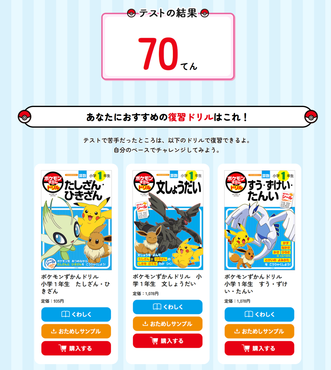 答え合わせ【結果＆レコメンド例】