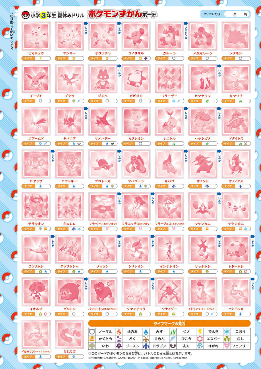 ポケモンずかんドリル　小学３年生　夏休みドリル